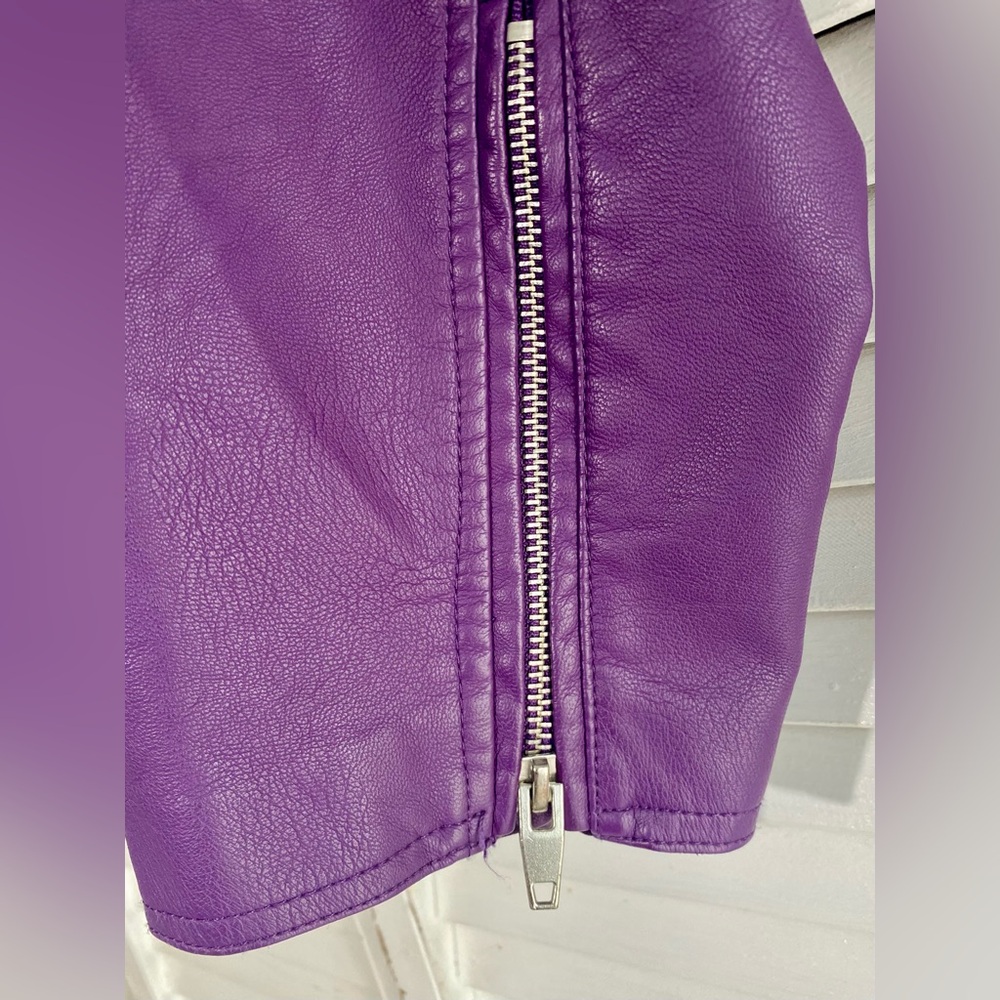 NWOT Kate & Mallory Vibrant Purple Leather Jacket - Picture 6 of 11